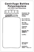 356011-250 mL Polypropylene Bottle with Screw-On Cap, 62 x 120mm - 6Pk_1